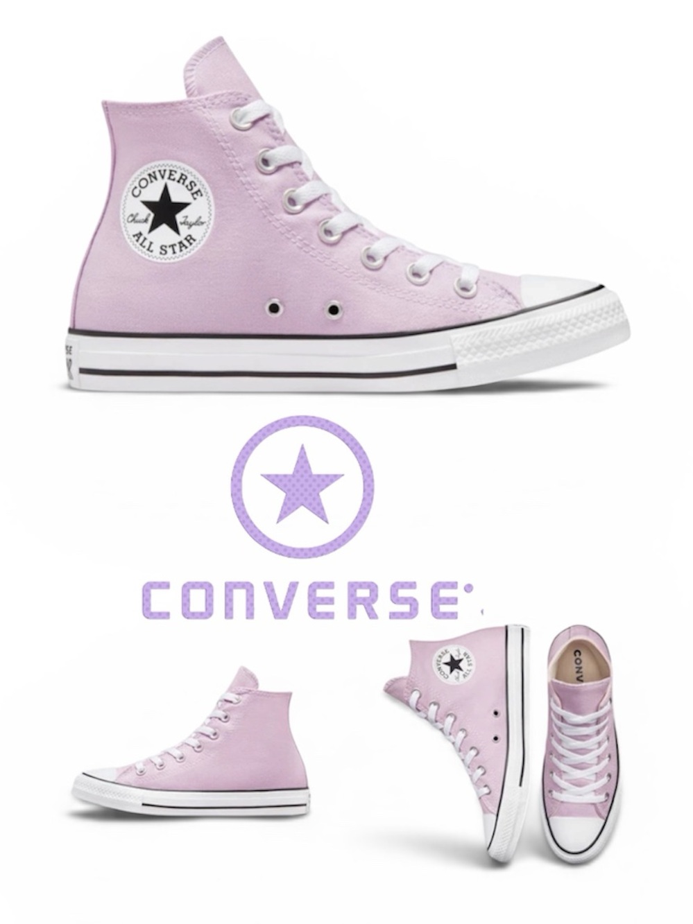 Converse Chuck Taylor All-Star Hi-Tops in Pale Amethyst Women’s Sz 8 1/2
